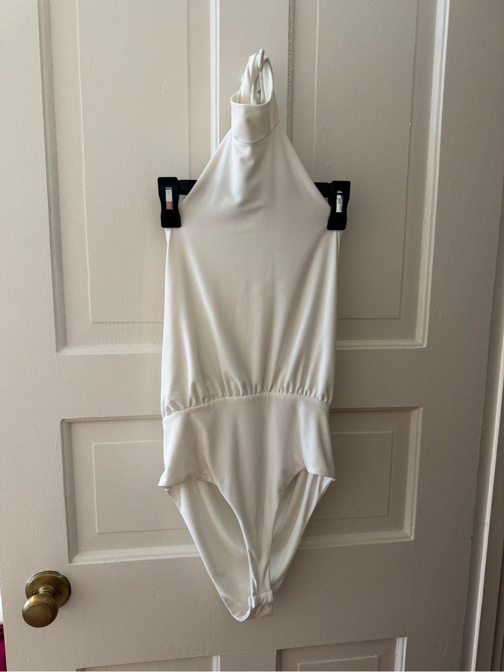 NWOT Nasty Gal | White/Cream High-Neck One-Piece Bodysuit, Size 0